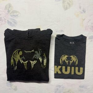 KUIU Kids Black Tee with Gold Logo Duo